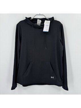 Under Armour Cold Gear Pullover Hoodie Sweatshirt 2XL Women's Black Fleece Lined